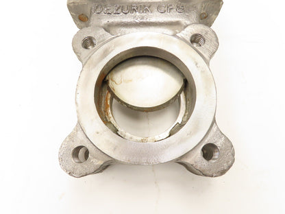 DeZurik Fig. 824 3" Stainless Knife Gate Valve Lug Style Rising Stem Metal Seat