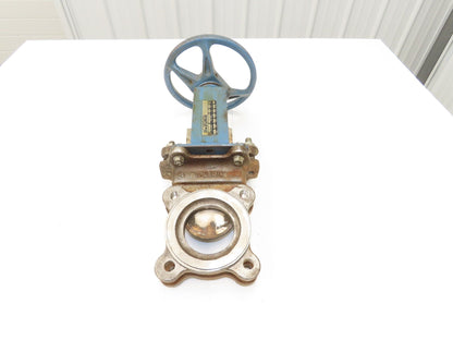 DeZurik Fig. 824 3" Stainless Knife Gate Valve Lug Style Rising Stem Metal Seat