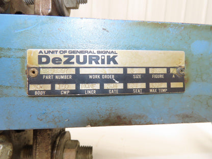 DeZurik Fig. 824 3" Stainless Knife Gate Valve Lug Style Rising Stem Metal Seat