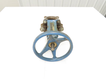 DeZurik Fig. 824 3" Stainless Knife Gate Valve Lug Style Rising Stem Metal Seat