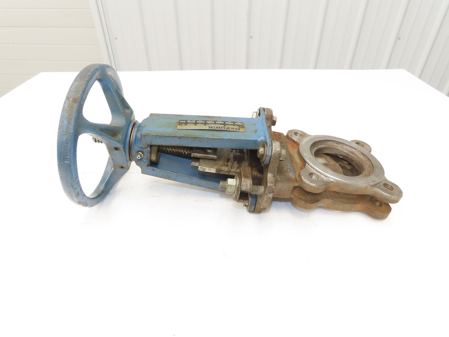 DeZurik Fig. 824 3" Stainless Knife Gate Valve Lug Style Rising Stem Metal Seat