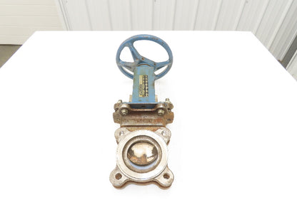 DeZurik Fig. 824 3" Stainless Knife Gate Valve Lug Style Rising Stem Metal Seat