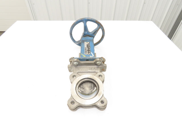 DeZurik Fig. 824 3" Stainless Knife Gate Valve Lug Style Rising Stem Metal Seat