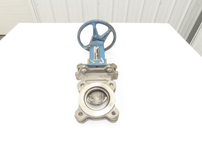 DeZurik Fig. 824 3" Stainless Knife Gate Valve Lug Style Rising Stem Metal Seat