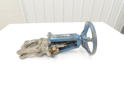 DeZurik Fig. 824 3" Stainless Knife Gate Valve Lug Style Rising Stem Metal Seat