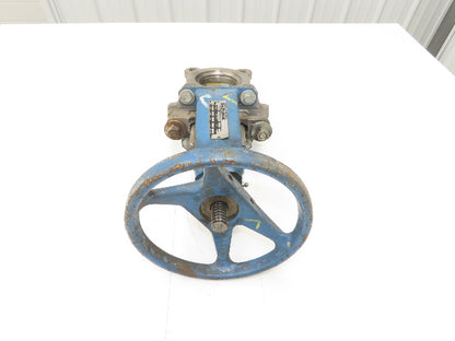 DeZurik Fig. 824 3" Stainless Knife Gate Valve Lug Style Rising Stem Metal Seat