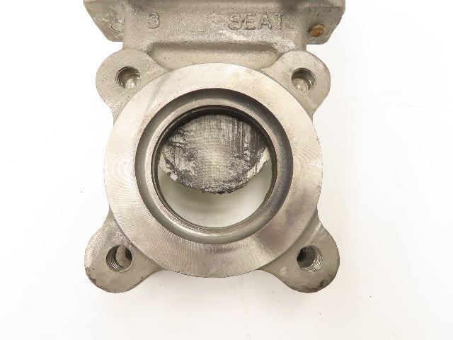 DeZurik Fig. 824 3" Stainless Knife Gate Valve Lug Style Rising Stem Metal Seat