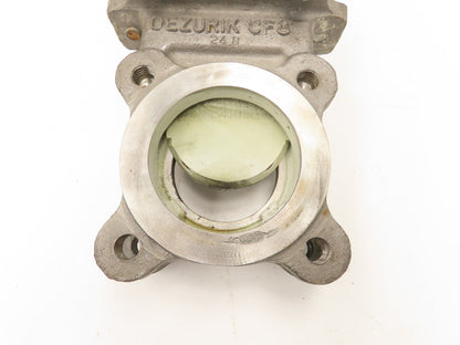 DeZurik Fig. 824 3" Stainless Knife Gate Valve Lug Style Rising Stem Metal Seat