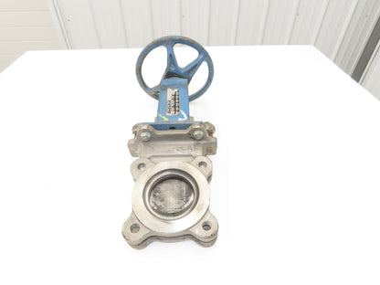 DeZurik Fig. 824 3" Stainless Knife Gate Valve Lug Style Rising Stem Metal Seat