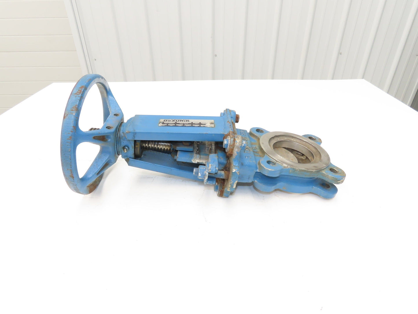 DeZurik Fig. 827 3" Stainless Knife Gate Valve Lug Style Rising Stem Metal Seat