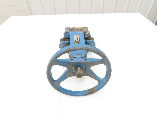 DeZurik Fig. 827 3" Stainless Knife Gate Valve Lug Style Rising Stem Metal Seat