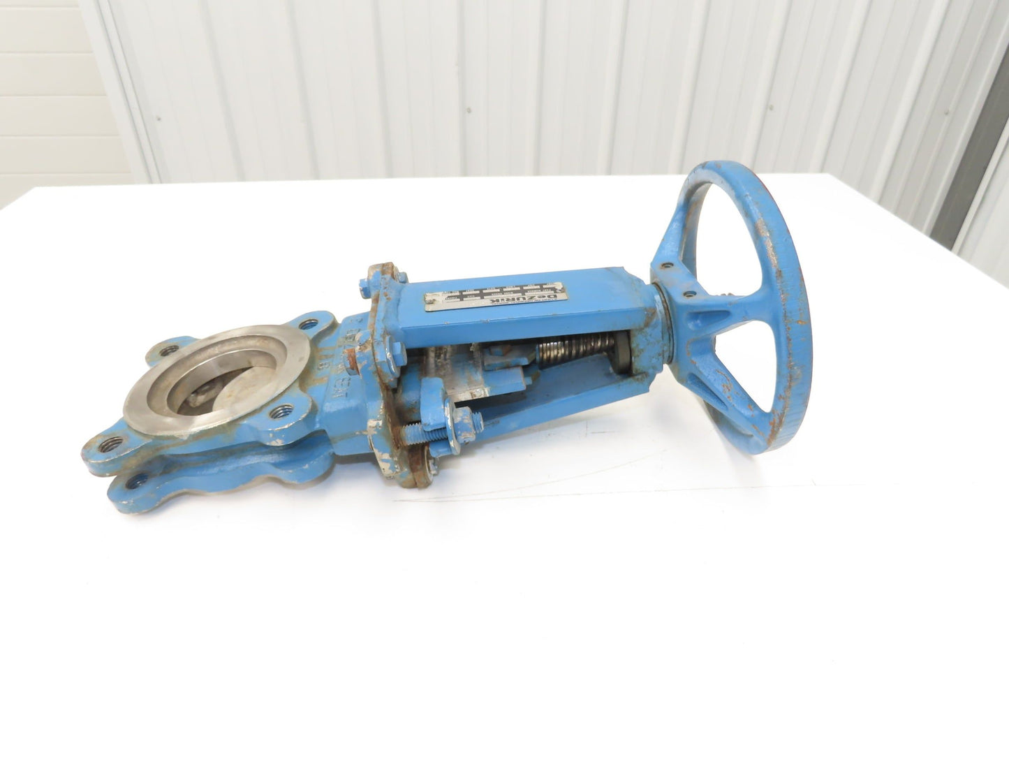 DeZurik Fig. 827 3" Stainless Knife Gate Valve Lug Style Rising Stem Metal Seat