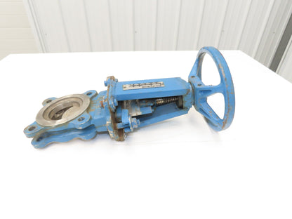 DeZurik Fig. 827 3" Stainless Knife Gate Valve Lug Style Rising Stem Metal Seat