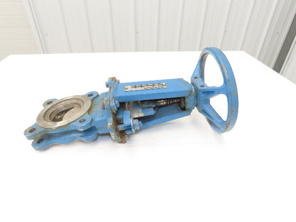 DeZurik Fig. 827 3" Stainless Knife Gate Valve Lug Style Rising Stem Metal Seat