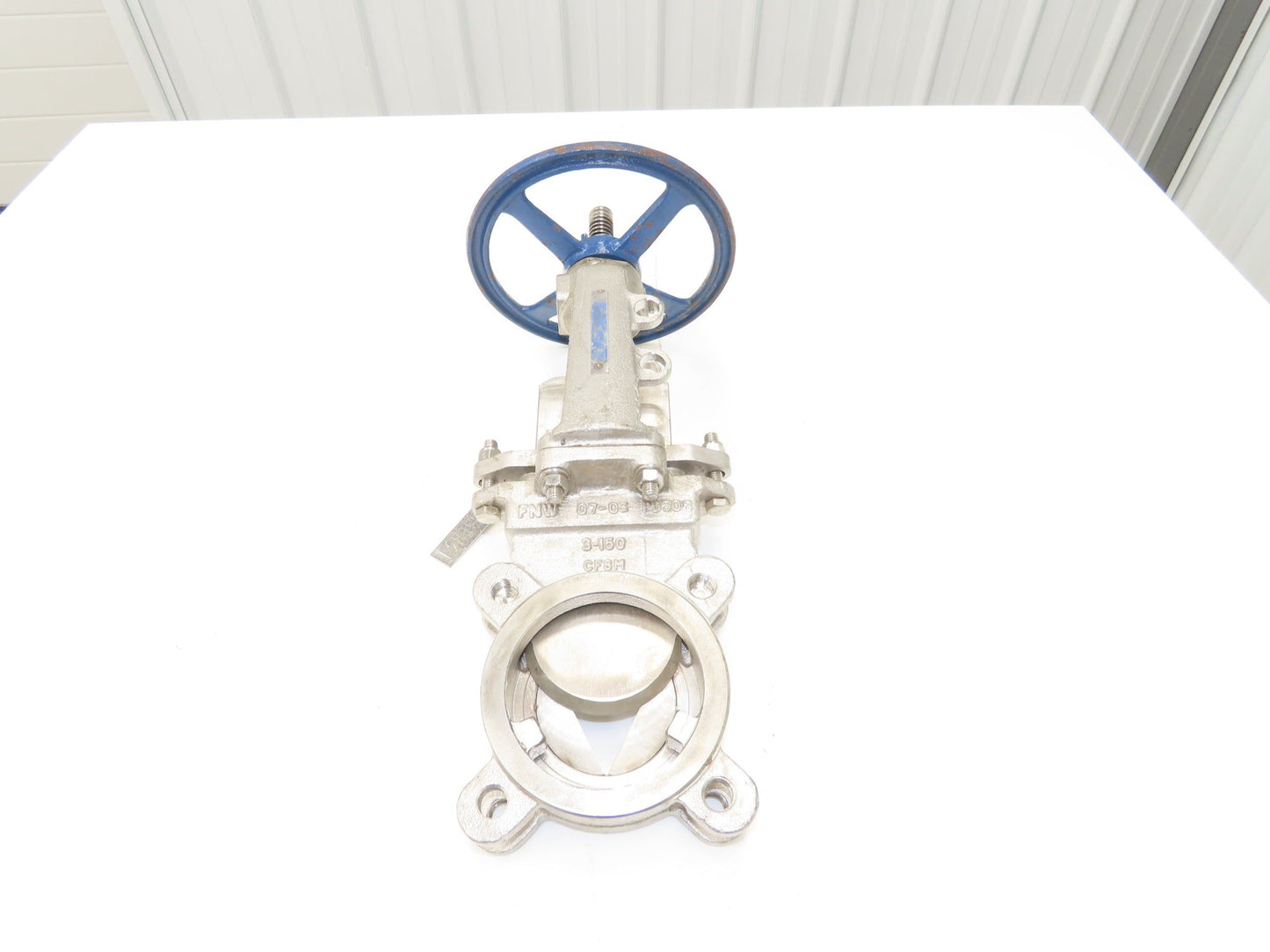 FNW 65BM 3" Stainless Knife Gate Valve V-Port Rising Stem Metal Seat