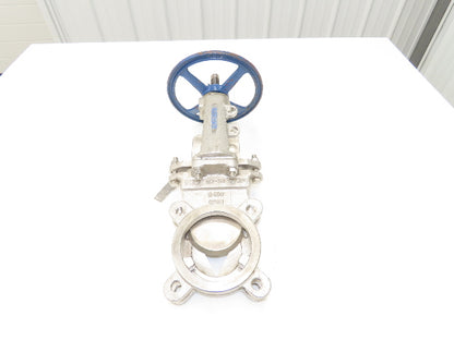 FNW 65BM 3" Stainless Knife Gate Valve V-Port Rising Stem Metal Seat