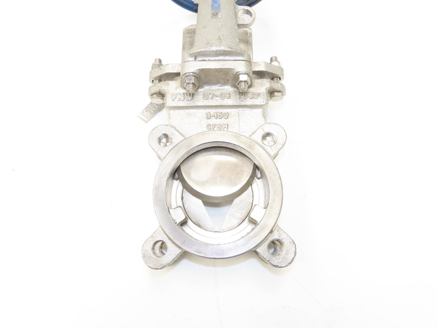 FNW 65BM 3" Stainless Knife Gate Valve V-Port Rising Stem Metal Seat