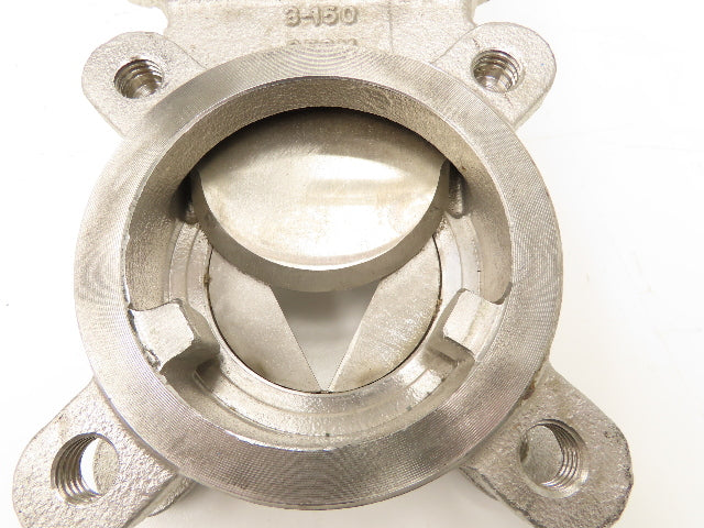 FNW 65BM 3" Stainless Knife Gate Valve V-Port Rising Stem Metal Seat