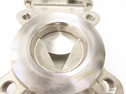 FNW 65BM 3" Stainless Knife Gate Valve V-Port Rising Stem Metal Seat