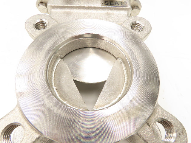 FNW 65BM 3" Stainless Knife Gate Valve V-Port Rising Stem Metal Seat
