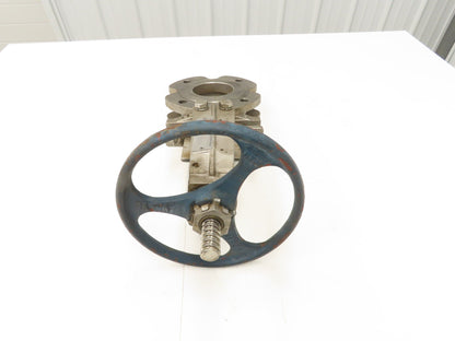 ITT Fabri-Valve C37 3" Stainless Knife Gate Valve Rising Stem Metal Seat
