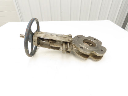ITT Fabri-Valve C37 3" Stainless Knife Gate Valve Rising Stem Metal Seat