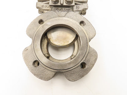ITT Fabri-Valve C37 3" Stainless Knife Gate Valve Rising Stem Metal Seat