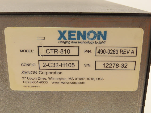 Xenon CTR-810 RC 800 UV Vis Pulsed Lighting System Controller 2-C32-H105 Config