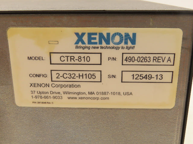 Xenon CTR-810 RC 800 UV Vis Pulsed Lighting System Controller 2-C32-H105 Config