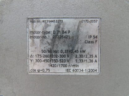 Becker VT 4.10 Rotary Vane Oil-less Vacuum Pump 1Hp 850mbar 460V 3PH 12m³/h