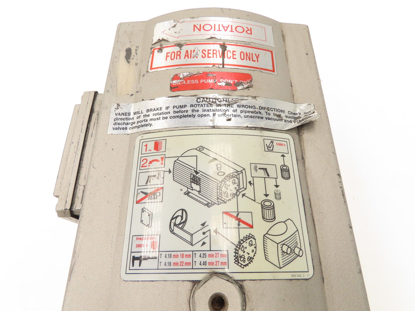Becker VT 4.10 Rotary Vane Oil-less Vacuum Pump 1Hp 850mbar 460V 3PH 12m³/h