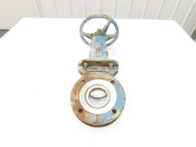 DeZurik 828 3" Knife Gate Valve Lug Style Rising Stem 316SS Disc Rubber Seat