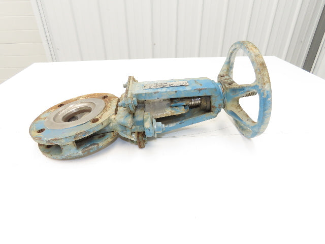 DeZurik 828 3" Knife Gate Valve Lug Style Rising Stem 316SS Disc Rubber Seat