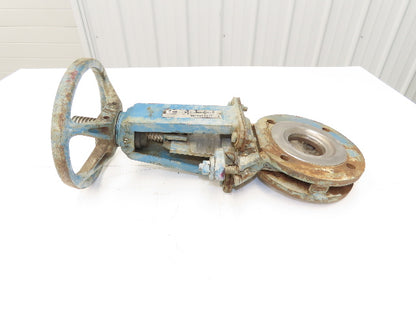 DeZurik 828 3" Knife Gate Valve Lug Style Rising Stem 316SS Disc Rubber Seat