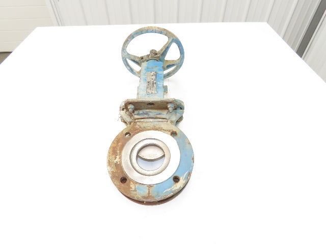 DeZurik 828 3" Knife Gate Valve Lug Style Rising Stem 316SS Disc Rubber Seat