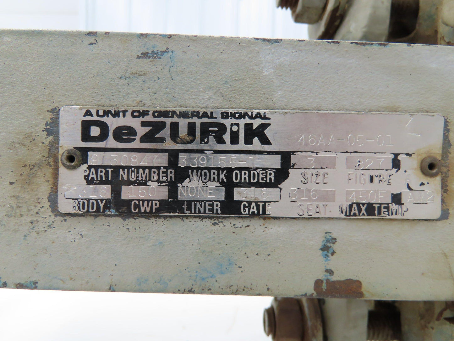 DeZurik 827 Flanged 3" Knife Gate Valve Rising Stem 316SS Disc Metal Seat