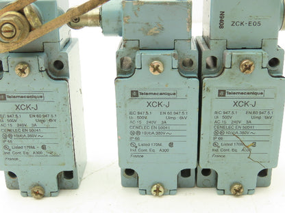 Telemecanique XCK-J Limit Switch Roller Arm ZCK-E05 Operator Head Mixed Lot of 3