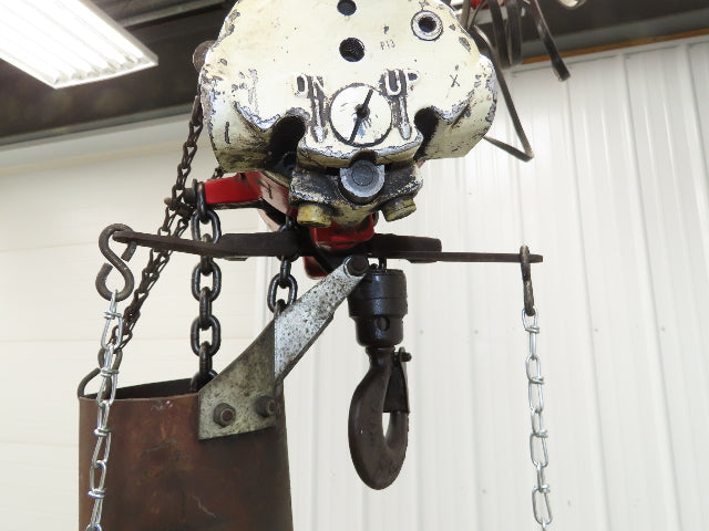 Aro R 1/4 Ton 500 LB Pneumatic Air Chain Hoist 7'10" Lift 7' Pull Chain