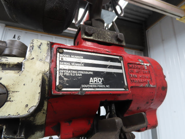 Aro R 1/4 Ton 500 LB Pneumatic Air Chain Hoist 7'10" Lift 7' Pull Chain