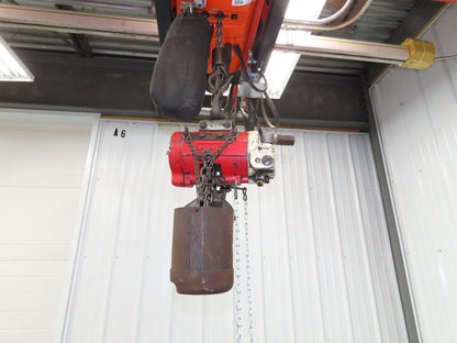 Aro R 1/4 Ton 500 LB Pneumatic Air Chain Hoist 7'10" Lift 7' Pull Chain