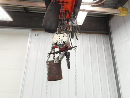 Aro R 1/4 Ton 500 LB Pneumatic Air Chain Hoist 7'10" Lift 7' Pull Chain
