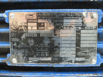 Elektrim 20NFM-3-2-18 AC Motor 2Hp 1745 RPM 230/460V 3PH 145T