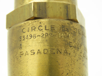 Circle Seal 5349B-2PP-1400 Safety Relief Valve 1400PSI 1/4" NPT Brass Adjustable