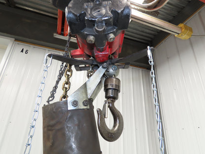 Aro R 1/4 Ton 500 LB Pneumatic Air Chain Hoist 12'4" Lift 12' Pull Chain