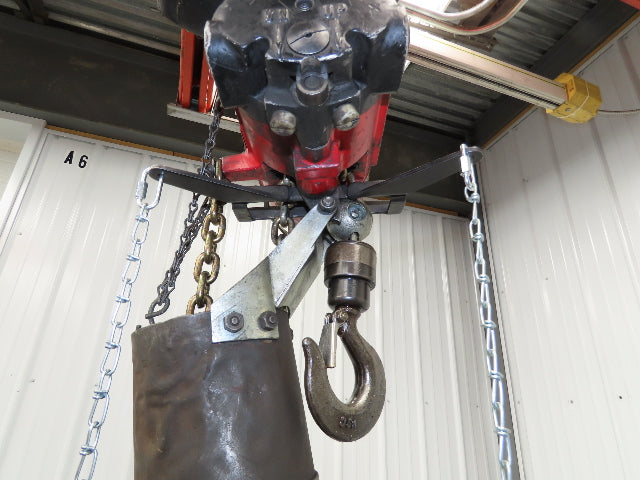 Aro R 1/4 Ton 500 LB Pneumatic Air Chain Hoist 12'4" Lift 12' Pull Chain