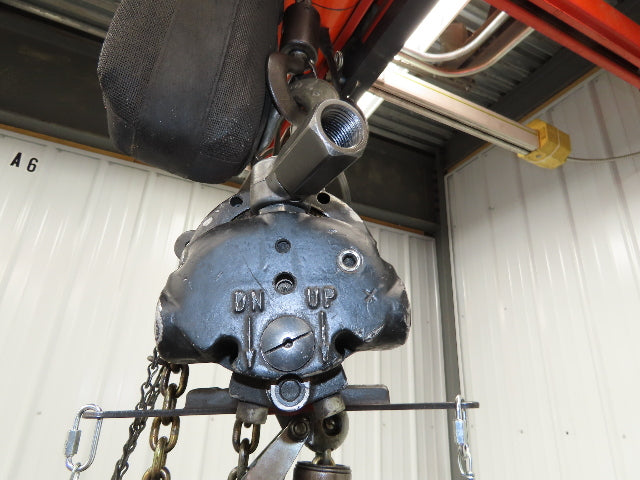 Aro R 1/4 Ton 500 LB Pneumatic Air Chain Hoist 12'4" Lift 12' Pull Chain