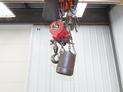 Aro R 1/4 Ton 500 LB Pneumatic Air Chain Hoist 12'4" Lift 12' Pull Chain