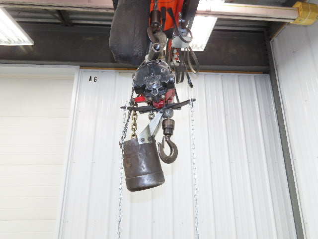 Aro R 1/4 Ton 500 LB Pneumatic Air Chain Hoist 12'4" Lift 12' Pull Chain