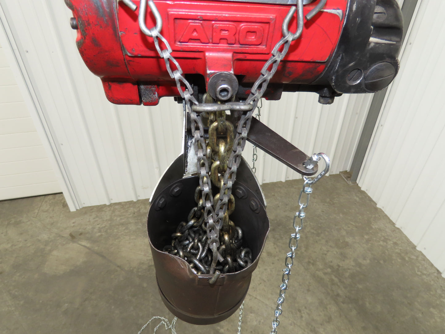 Aro R 1/4 Ton 500 LB Pneumatic Air Chain Hoist 12'4" Lift 12' Pull Chain