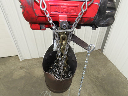 Aro R 1/4 Ton 500 LB Pneumatic Air Chain Hoist 12'4" Lift 12' Pull Chain